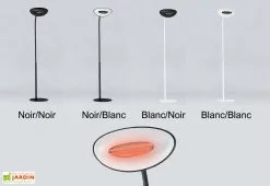 Phormalab Lampadaire Infrarouge Avec Tige Arc Court 2000W (4 Coloris) -magasin de mobilier d'extérieur coloris lampadaires tiges courtes 4 couleurs