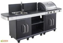 Cook In Garden Cuisine D'extérieur Avec Desserte, évier Et Barbecue Gaz 3 Brûleurs