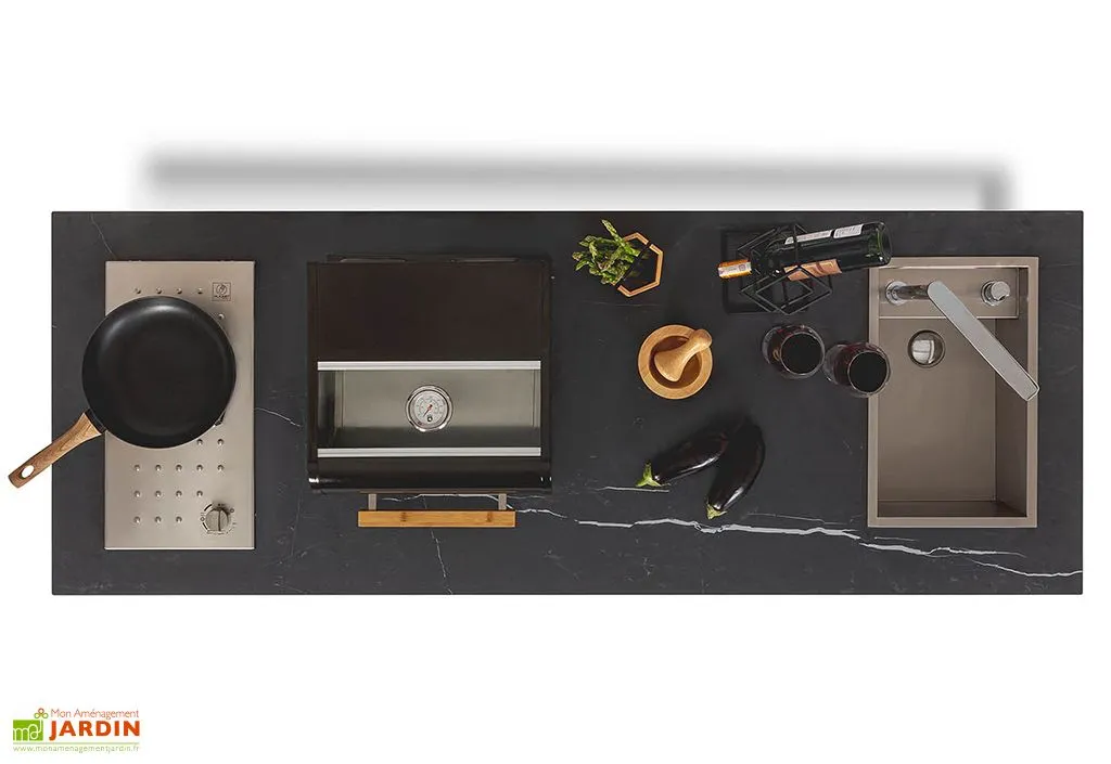 Cana Concept Cuisine Extérieure Professionnelle à 4 Modules GREY CANA Style + Housse 2 Cana Concept Cuisine Extérieure Professionnelle à 4 Modules GREY CANA Style + Housse – Image 2