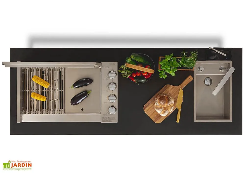 Cana Concept Cuisine Extérieure Professionnelle à 4 Modules SAPELI CANA Style + Housse 2 Cana Concept Cuisine Extérieure Professionnelle à 4 Modules SAPELI CANA Style + Housse – Image 2