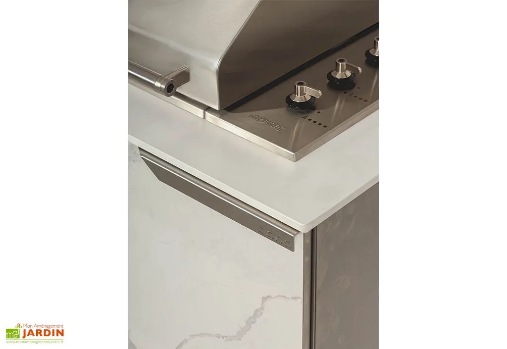 Cuisine Extérieure Professionnelle à 5 Modules Silver White CANA Concept + Housse 3 Cuisine Extérieure Professionnelle à 5 Modules Silver White CANA Concept + Housse – Image 3