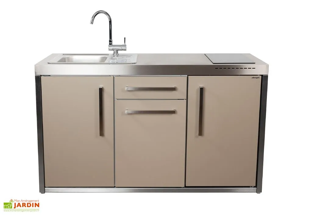 Stengel Cuisine Extérieure Avec évier, Réfrigérateur, Plaque à Induction – MO 150 S 1 Stengel Cuisine Extérieure Avec évier, Réfrigérateur, Plaque à Induction – MO 150 S