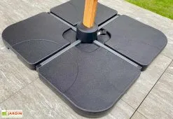 Dcb Garden Dalles Pour Parasol En Plastique à Lester (Lot De 4) -magasin de mobilier d'extérieur dalles socle parasol noir