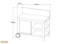 Cook In Garden Desserte Extérieure En Acier époxy Nova 110 – L 122 X L 65 X H 105 Cm -magasin de mobilier d'extérieur desserte nova 110 2