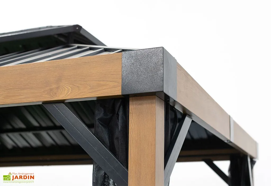 Sojag Pergola Autoportée En Aluminium Effet Bois 10 M² – Fontana 5 Sojag Pergola Autoportée En Aluminium Effet Bois 10 M² – Fontana – Image 5