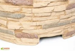 Westmann Braséro En Aluminium Imitation Pierre Ø 90 Cm -magasin de mobilier d'extérieur details brasero acier aluminium imitation pierre