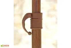 EZPELETA Parasol Droit En Acier Imitation Bois Manila ⌀ 200 Cm -magasin de mobilier d'extérieur details parasol imitation bois manila