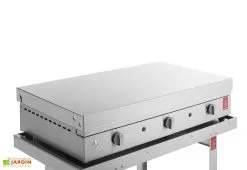 Pla.Net Plancha à Gaz En Inox Chef 80 (79 X 40 Cm) + Chariot Fermé Et Housse -magasin de mobilier d'extérieur details plancha gaz plaque inox chef80