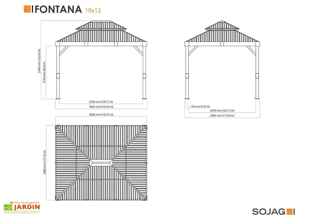 Sojag Pergola Autoportée En Aluminium Effet Bois 10 M² – Fontana 4 Sojag Pergola Autoportée En Aluminium Effet Bois 10 M² – Fontana – Image 4
