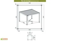 Ombréa Pergola Bioclimatique Ombréa En Aluminium 4 X 4 M Autoportée - Blanche -magasin de mobilier d'extérieur dimensions pergola bioclimatique 4x4m ombrea 1