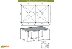 Ombréa Pergola Bioclimatique Ombréa En Aluminium 4 X 6 M Autoportée - Blanche -magasin de mobilier d'extérieur dimensions pergola bioclimatique 4x6 ombrea 15 728868
