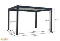 Green Outside Pergola Bioclimatique Motorisée Aluminium Autoportée – Actual 4 X 3 M -magasin de mobilier d'extérieur dimensions pergola bioclimatique actual 4x3m