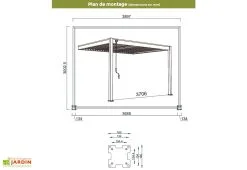 Ombréa Pergola Bioclimatique Ombréa En Aluminium 3 X 4 M Adossée - Blanche -magasin de mobilier d'extérieur dimensions pergola bioclimatique adossee 3x4m aluminium ombrea 1