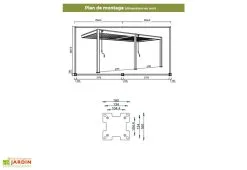 Ombréa Pergola Bioclimatique Ombréa En Aluminium 3 X 6 M Adossée - Blanche -magasin de mobilier d'extérieur dimensions pergola bioclimatique adossee 3x6m aluminium ombrea 1