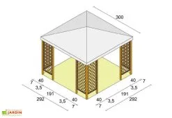 Alce Living Tonnelle De Jardin En Bois Autoclave Et Toile PVC – Fox 9 M² 6 Alce Living Tonnelle De Jardin En Bois Autoclave Et Toile PVC – Fox 9 M² -magasin de mobilier d'extérieur dimensions pergola bois pvc