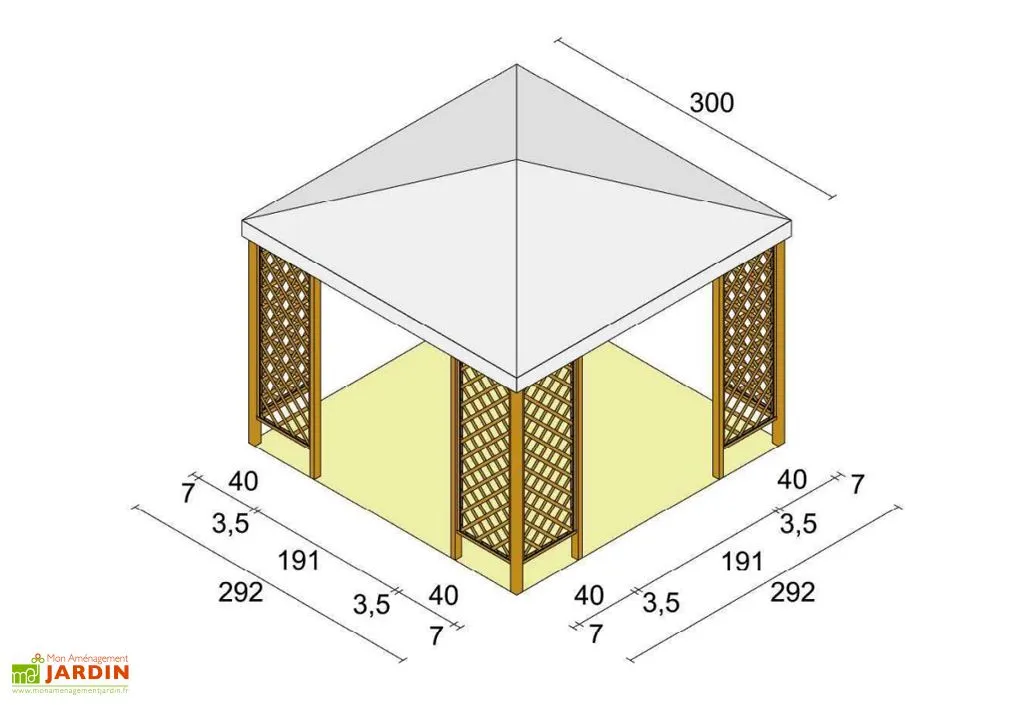 Alce Living Tonnelle De Jardin En Bois Autoclave Et Toile PVC – Fox 9 M² 3 Alce Living Tonnelle De Jardin En Bois Autoclave Et Toile PVC – Fox 9 M² – Image 3