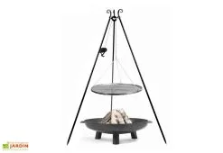 CooKking Ensemble Braséro Bali Avec Trépied, Poulie Et Grille De Cuisson