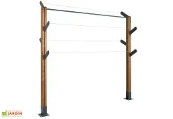Jardipolys Étendoir à Linge Bois Traité Kaktus
