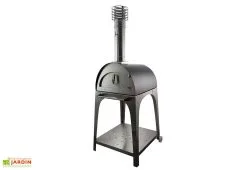 Fargau Four à Bois Extérieur En Inox Perla 66 X 68 Cm + Chariot