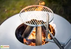 Feu Du Jardin Grille En Inox Pour Brasero Plancha En Acier Boule ⌀ 38 Cm