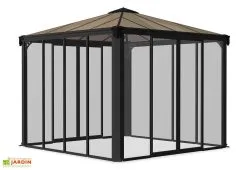 Canopia Jardin D’Hiver En Aluminium Et Polycarbonate 13 M² – LEDRO 3600 -magasin de mobilier d'extérieur jardin hiver gris anthracite gazebo carre 360cm ledro3600 5