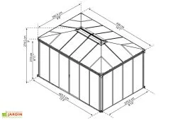 Canopia Jardin D’Hiver En Aluminium Et Polycarbonate 13 M² – LEDRO 4300 5 Canopia Jardin D’Hiver En Aluminium Et Polycarbonate 13 M² – LEDRO 4300 -magasin de mobilier d'extérieur jardin hiver gris anthracite gazebo carre 430cm ledro4300 1