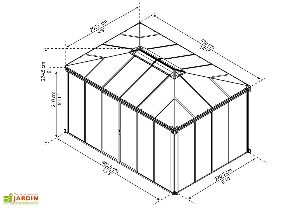 Canopia Jardin D’Hiver En Aluminium Et Polycarbonate 13 M² – LEDRO 4300 3 Canopia Jardin D’Hiver En Aluminium Et Polycarbonate 13 M² – LEDRO 4300 – Image 3