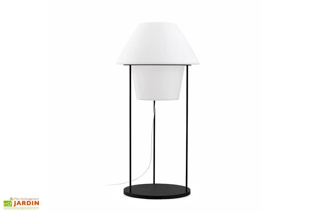 Faro Lampadaire Blanc Sur Secteur Avec Support En Acier Noir 79cm 2 Faro Lampadaire Blanc Sur Secteur Avec Support En Acier Noir 79cm – Image 2