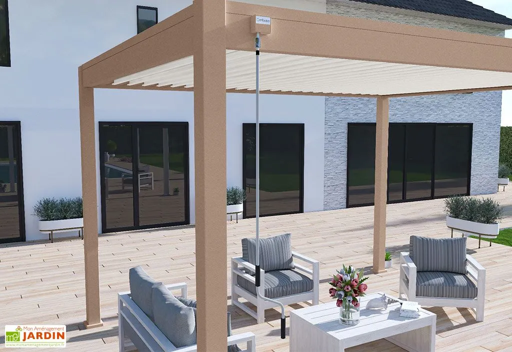 Ombréa Pergola Bioclimatique Ombréa En Aluminium 3 X 4 M Autoportée - Beige Agathe 6 Ombréa Pergola Bioclimatique Ombréa En Aluminium 3 X 4 M Autoportée - Beige Agathe – Image 6