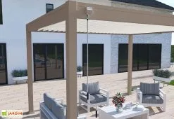 Ombréa Pergola Bioclimatique Ombréa En Aluminium 3 X 4 M Autoportée - Taupe 11 Ombréa Pergola Bioclimatique Ombréa En Aluminium 3 X 4 M Autoportée - Taupe -magasin de mobilier d'extérieur manivelle pergola bioclimatique taupe 3x4 ombrea 15 728394