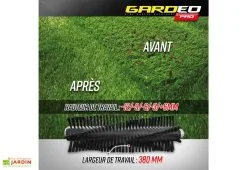 Gardéo Balayeuse électrique Sans Fil Pour Gazon Synthétique 2 X 20 V -magasin de mobilier d'extérieur nettoyage gazon synthetique balayeuse