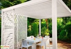 Ombréa Panneau Latéral Brise-vue En Aluminium Pour Pergola Ombréa 1,2 M 10 Ombréa Panneau Latéral Brise-vue En Aluminium Pour Pergola Ombréa 1,2 M -magasin de mobilier d'extérieur panneau brise vue jardin blanc angle