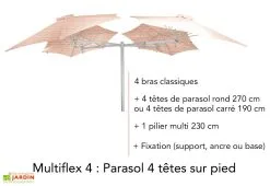 Umbrosa Bras Classique En Aluminium Pour Parasol Paraflex - 1,85 M -magasin de mobilier d'extérieur parasol 4 tetes pied bras classique umbrosa