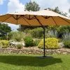 Givex Parasol Déporté 3 Têtes 4,6 M En Aluminium Et Toile Taupe - Deporwide