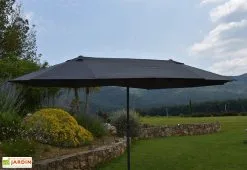 Givex Parasol Rectangulaire 3 Têtes 4,6 M En Aluminium Et Toile Grise - Wide