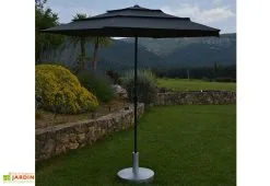 Givex Parasol Droit 3 M Aluminium Toile Avec Aération – Canopy Gris