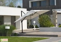 Dcb Garden Parasol Déporté En Aluminium Et Polyester Gris 4x3m Sevilla -magasin de mobilier d'extérieur parasol en aluminium 1