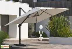 Dcb Garden Parasol Déporté En Aluminium Et Polyester Gris 4x3m Sevilla -magasin de mobilier d'extérieur parasol en aluminium 2