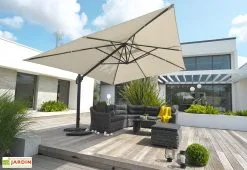Dcb Garden Parasol Déporté En Aluminium Et Polyester Gris 4x3m Sevilla -magasin de mobilier d'extérieur parasol en aluminium 3