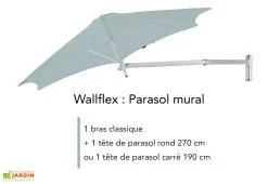 Umbrosa Bras Classique En Aluminium Pour Parasol Paraflex - 1,85 M -magasin de mobilier d'extérieur parasol mural bras classique umbrosa