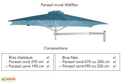 Umbrosa Parasol Rond 300 Cm Pour Composition Paraflex - Toile Sunbrella 8 Umbrosa Parasol Rond 300 Cm Pour Composition Paraflex - Toile Sunbrella -magasin de mobilier d'extérieur parasol mural paraflex wallflew umbrosa 3