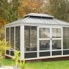 Sojag Pergola Fermée En Aluminium 4 X 3 M Avec Toiture Acier - Bolata
