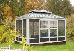 magasin de mobilier d'extérieur 4 Sojag Pergola Fermée En Aluminium 4 X 3 M Avec Toiture Acier - Bolata