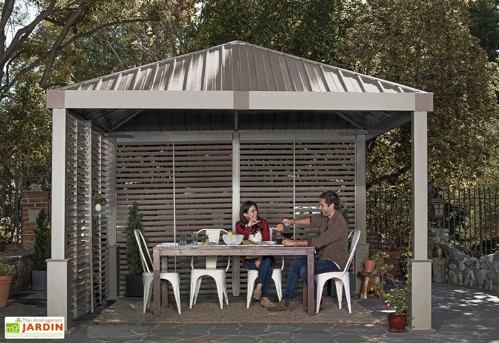 Sojag Pergola Autoportée En Aluminium Avec Brise-vues En Lames 13 M² – Nanda 1 Sojag Pergola Autoportée En Aluminium Avec Brise-vues En Lames 13 M² – Nanda