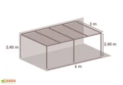 COULEURS DU MONDE Pergola Bioclimatique Adossée En Aluminium 3 X 6 M - Seattle 5 COULEURS DU MONDE Pergola Bioclimatique Adossée En Aluminium 3 X 6 M - Seattle -magasin de mobilier d'extérieur peprgola aluminium adossee seattle