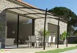COULEURS DU MONDE Pergola Adossée En Aluminium 3,5 X 4 M - Kyoto