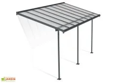 Canopia Pergola Adossée En Aluminium Et Polycarbonate 224 Cm – Sierra -magasin de mobilier d'extérieur pergola adossee aluminium polycarbonate sierra 2x5 canopia palram
