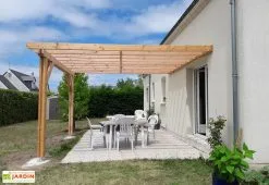 C.P.B.F Pergola Adossée En Bois Douglas - L : 4,00 M – Occitanie 2 Poteaux