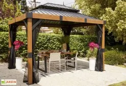 Sojag Pergola Autoportée En Aluminium Effet Bois 10 M² – Fontana