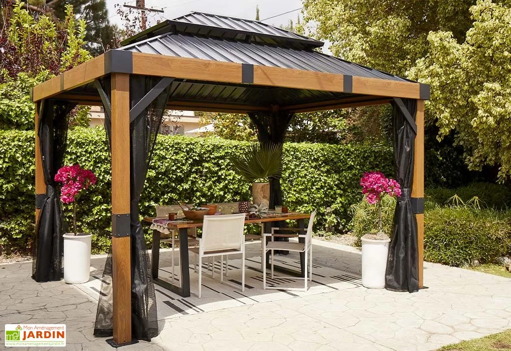 Sojag Pergola Autoportée En Aluminium Effet Bois 10 M² – Fontana 1 Sojag Pergola Autoportée En Aluminium Effet Bois 10 M² – Fontana